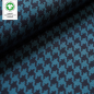 Preview: Bio-Jacquard Baumwolle Hahnentritt petrol (GOTS) - Stoffonkel | Meterware